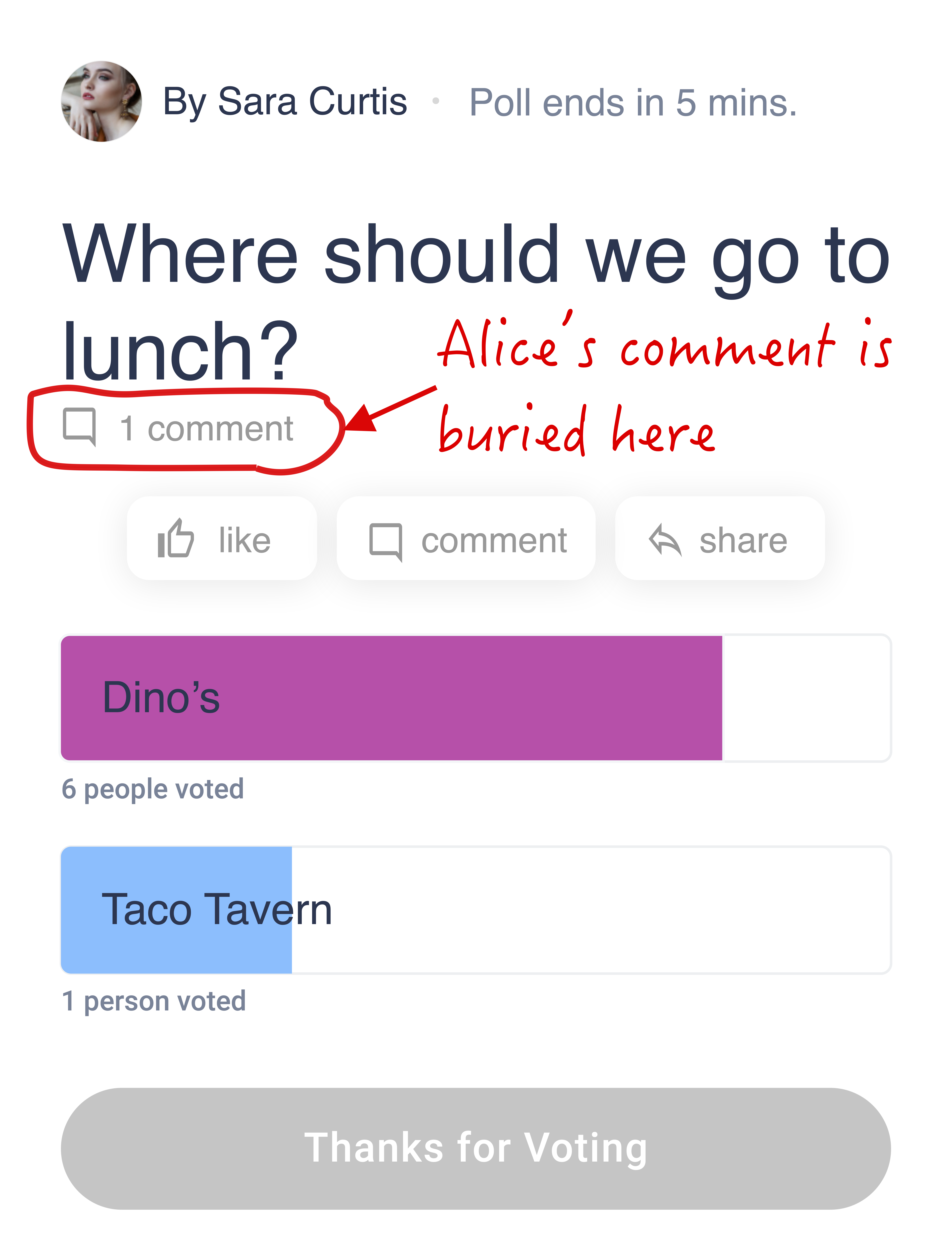 Alice's Comment Buried