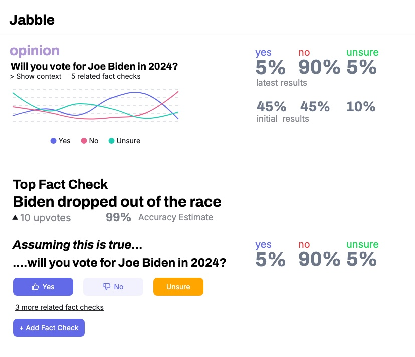 mockup factcheck-based scoring UI